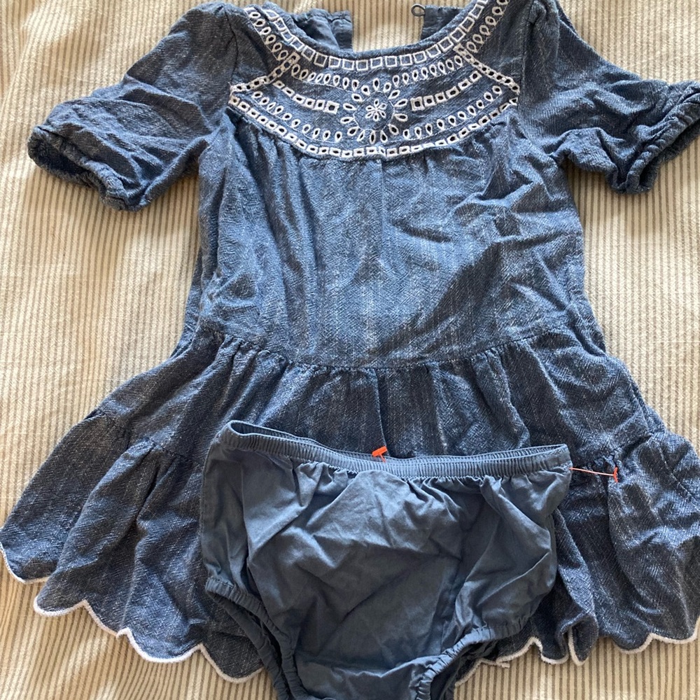 Cat & Jack Embroidered Chambray Dress New 18 Months